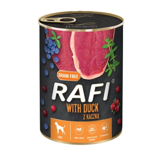 RAFI GRAIN FREE WITH DUCK z borówkami i żurawiną (bezzbożowa) 400g