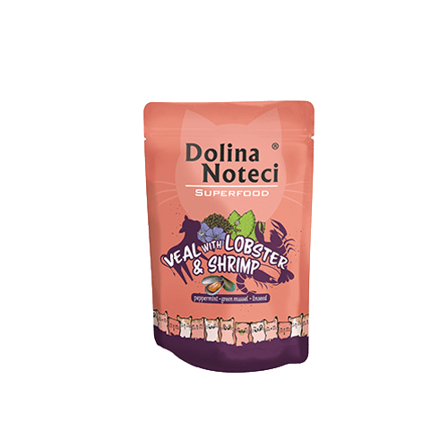 DOLINA NOTECI Superfood cielęcina z homarem i krewetkami dla kota 85G 