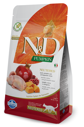 FARMINA N&D PUMPKIN NEUTERED Przepiórka z dynią i granatem 300g