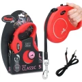 FLEXI Smycz automatyczna Classic Taśma L 50kg czerwona 5m 