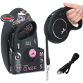 FLEXI Smycz automatyczna  Classic Taśma M 25kg  czarna 5m 