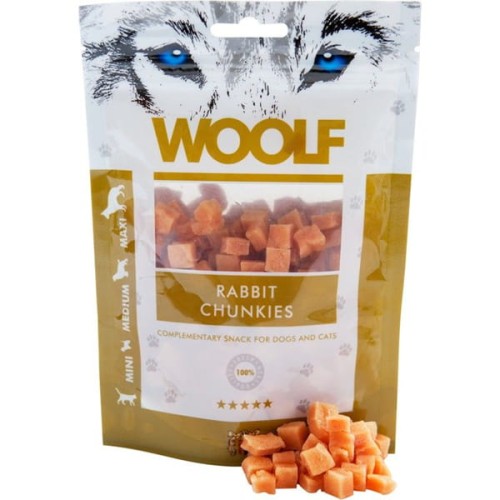 WOOLF Rabbit Chunkies- kwadraciki z królika 100g