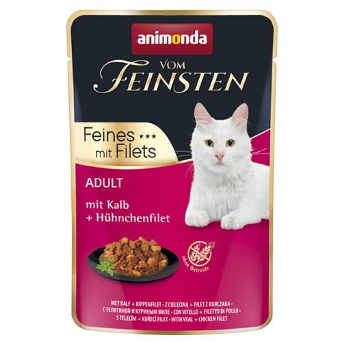 ANIMONDA Adult Cat Fileciki z Cielęciną i Kurczakiem 85g