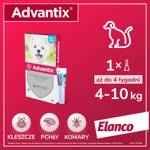 BAYER Advantix - dla psów od 4kg do 10kg (1 pipeta x 1 ml)