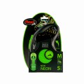 FLEXI Smycz automatyczna  Taśma M 25kg  zielony neon 5m 