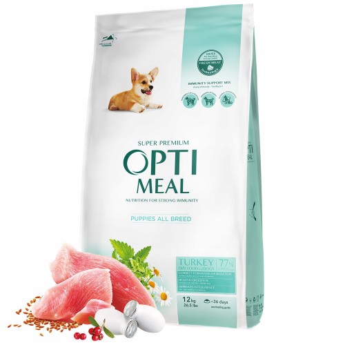 OPTIMEAL Puppy All Breeds Indyk 12 kg   