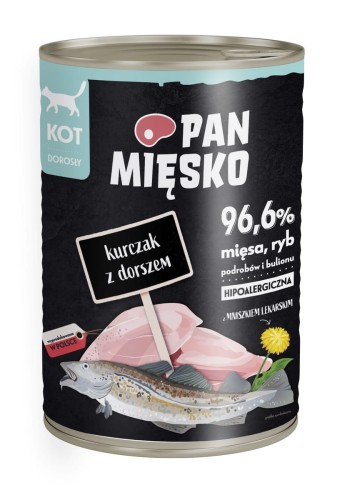 Pan mięsko kurczak z doszem  dla kota 400g 