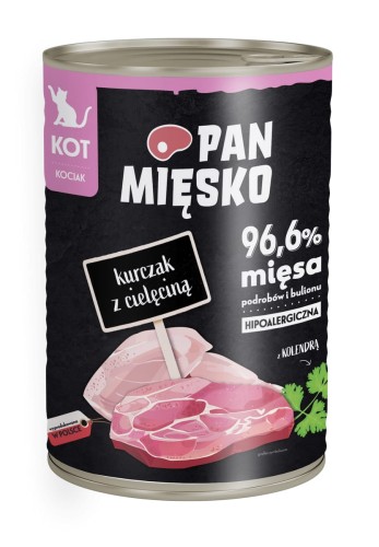 Pan mięsko kurczak z cielęciną dla kota 400g 