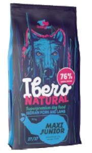 IBERO NATURAL MAXI JUNIOR Wieprzowina & Jagnięcina 12kg plus gratis