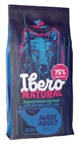 IBERO NATURAL MAXI ADULT Wieprzowina & Jagnięcina  12kg plus gratis