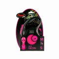 FLEXI Smycz automatyczna Taśma M 25kg różowy neon 5m