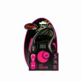 FLEXI Smycz automatyczna Taśma S 15kg różowy neon 5m