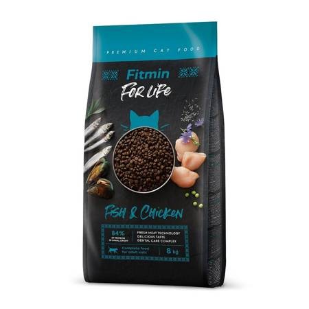 FITMIN CAT FOR LIFE Adult Ryba i Kurczak dla kotów 8kg 
