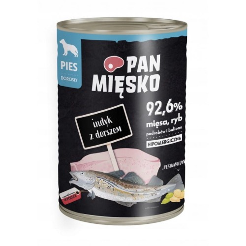 Pan mięsko karma mokra indyk z dorszem dla psa 400g  