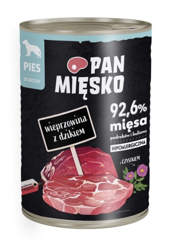 Pan mięsko karma mokra wieprzowiną z dzikiem dla psa 800g 