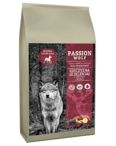 Passion Wolf Adult Medium &  Large Dziczyzna  2kg 