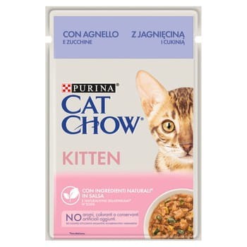 Purina Cat Chow Kitten  dla kociąt z jagnięciną i cukinią w sosie 85 g