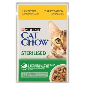 Purina Cat Chow Sterilised  kurczak i bakłażan w sosie 85 g