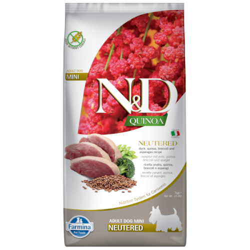 FARMINA N&D QUINOA NEUTERED Adult Mini Duck , Quinoa, Broccoli 7kg 