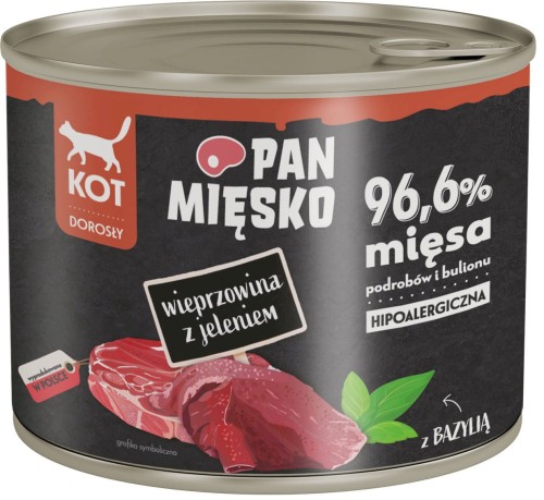 PAN MIĘSKO Wieprzowina z Jeleniem dla kota 200g