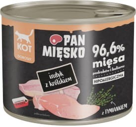 PAN MIĘSKO Indyk z Królikiem dla kota 200g