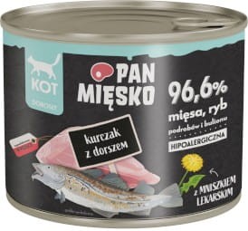PAN MIĘSKO Kurczak z Dorszem dla kota 200g
