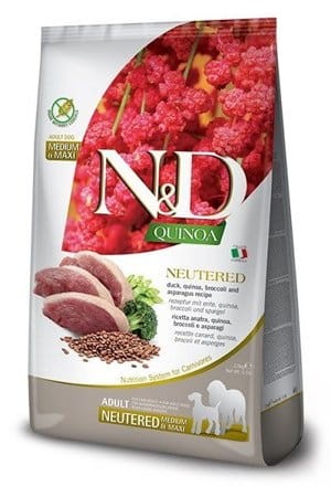 FARMINA N&D QUINOA NEUTERED Adult Medium & Maxi Duck , Quinoa, Broccoli 12kg