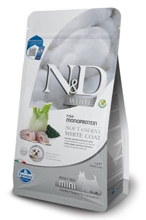 FARMINA N&D WHITE Adult Mini Fish Monoprotein, Sea Bass, Spirulina and Fennel 2kg