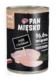 PAN MIĘSKO Indyk z Królikiem dla kota 400g 