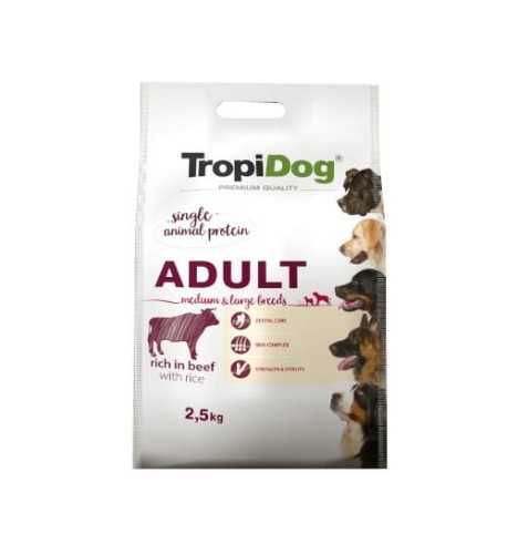 TROPIDOG Adult  Medium & Large Wołowina  2,5 kg 