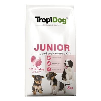 TROPIDOG Junior Small & Medium Indyk  8kg