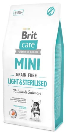 BRIT CARE MINI Light Sterilized Królik i Łosoś 7kg 
