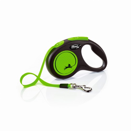FLEXI Smycz automatyczna Taśma S 15kg  zielony neon 5m