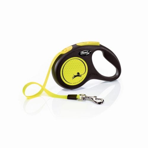 FLEXI Smycz automatyczna Taśma S 15kg żółty neon 5m