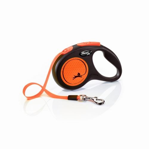 FLEXI Smycz automatyczna Taśma S 15kg pomarańczowy neon 5m 