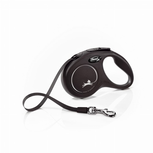 FLEXI Smycz automatyczna Classic Taśma S 15kg  czarna 5m