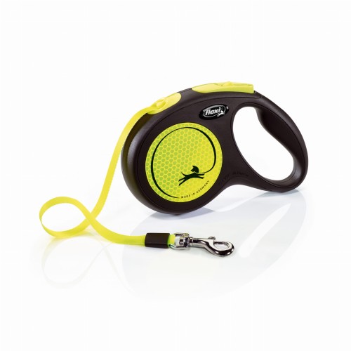 FLEXI Smycz automatyczna Taśma M 25kg  żółty neon 5m