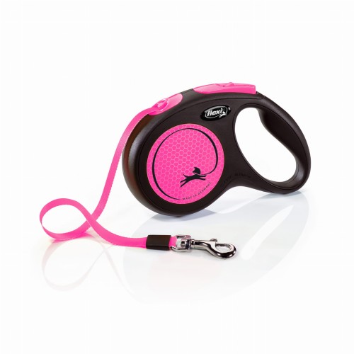 FLEXI Smycz automatyczna Taśma M 25kg różowy neon 5m