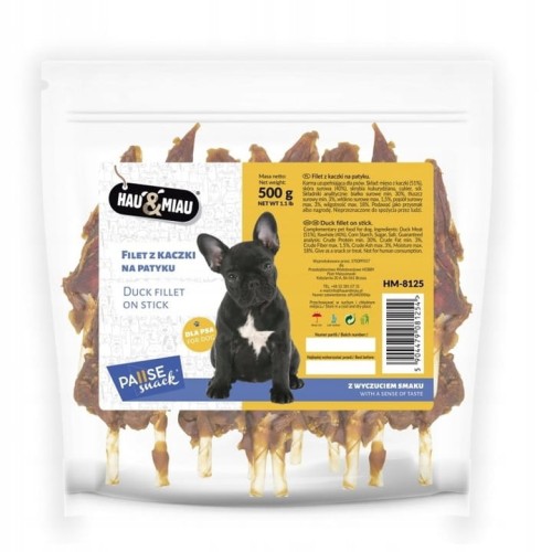 HAU & MIAU Filet z Kaczki na Patyku 500g 