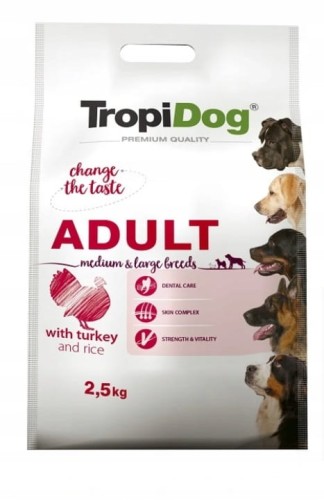 TROPIDOG Adult Medium & Large  Indyk 2,5 kg 