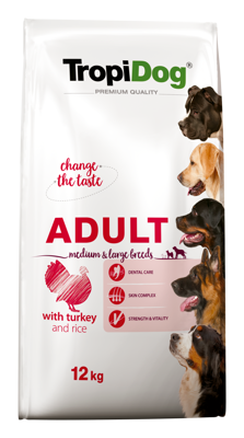 TROPIDOG Adult Medium & Large  Indyk 12kg