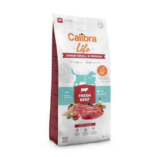 CALIBRA Life Junior Small & Medium Fresh Wołowina 12kg