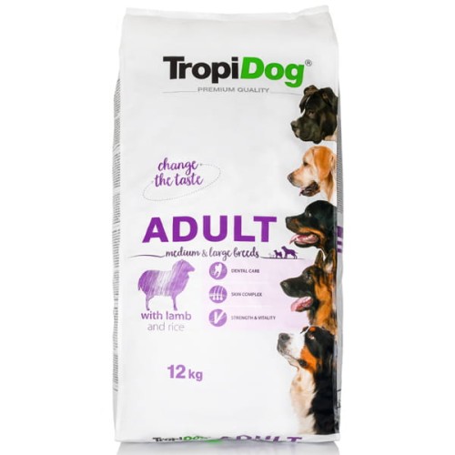 TROPIDOG Adult Medium & Large Jagnięcina 12kg 