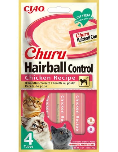 INABA Ciao Churu Hairball Control  Kurczak 4 x 14g