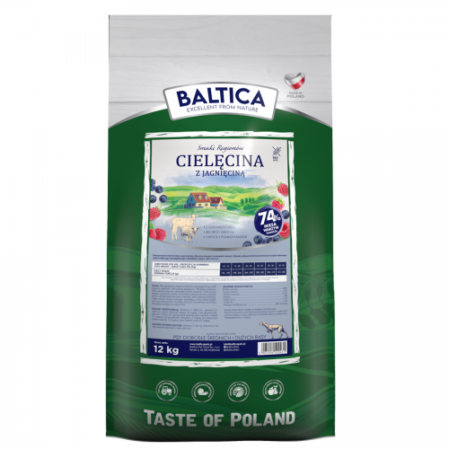 BALTICA Smaki Regionów Adult M/L Cielęcina z Jagnięciną 12kg   