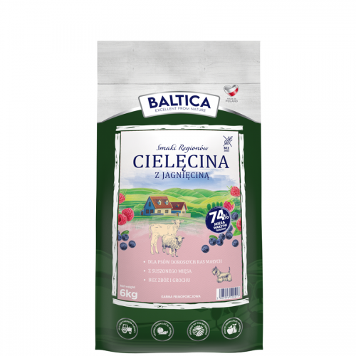 BALTICA Smaki Regionów Adult S Cielęcina z Jagnięciną 6kg  