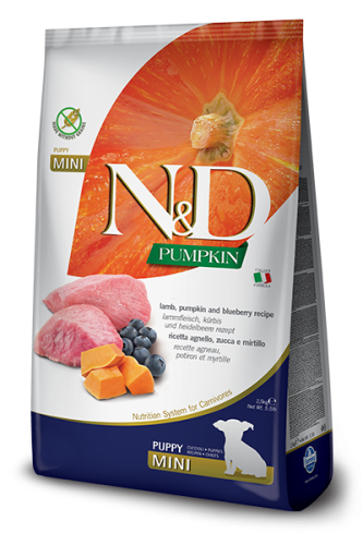FARMINA N&D PUMPKIN Puppy Mini Lamb, Pumpkin and Bluberry 2,5kg 