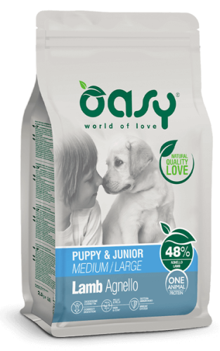 OASY ONE ANIMAL PROTEIN Puppy & Junior Medium/Large Lamb 12kg