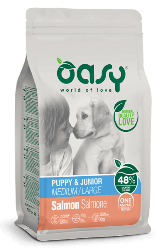 OASY ONE ANIMAL PROTEIN  Puppy & Junior Medium/Large Salmon  2,5kg 