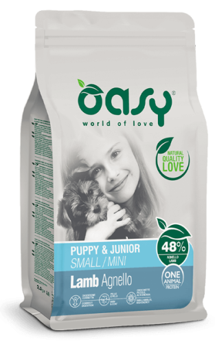 OASY ONE ANIMAL PROTEIN Puppy & Junior Small/Mini Lamb  2,5kg 